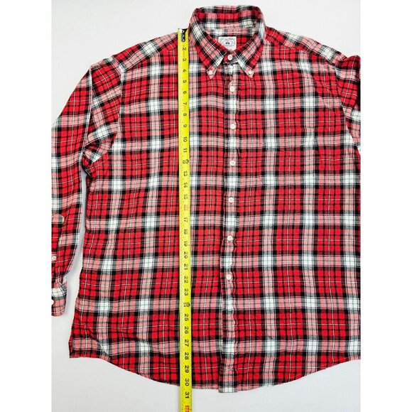 Brooks Bothers Size Large Mens Red White Black Green Check Flannel Sport Shirted - Picture 8 of 9
